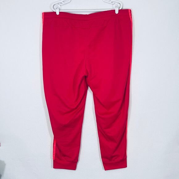 Adidas Jogger Womens Plus 3X Pink Neon Pockets 3 Stripe Drawstring Athleisure - Picture 7 of 8